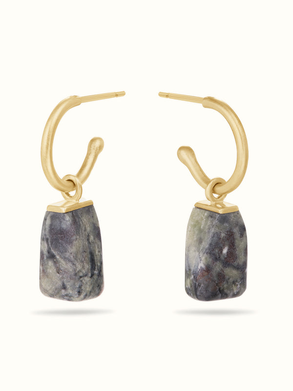 Skye Marble Drop Earrings 9ct Gold - Tarska Jewellery