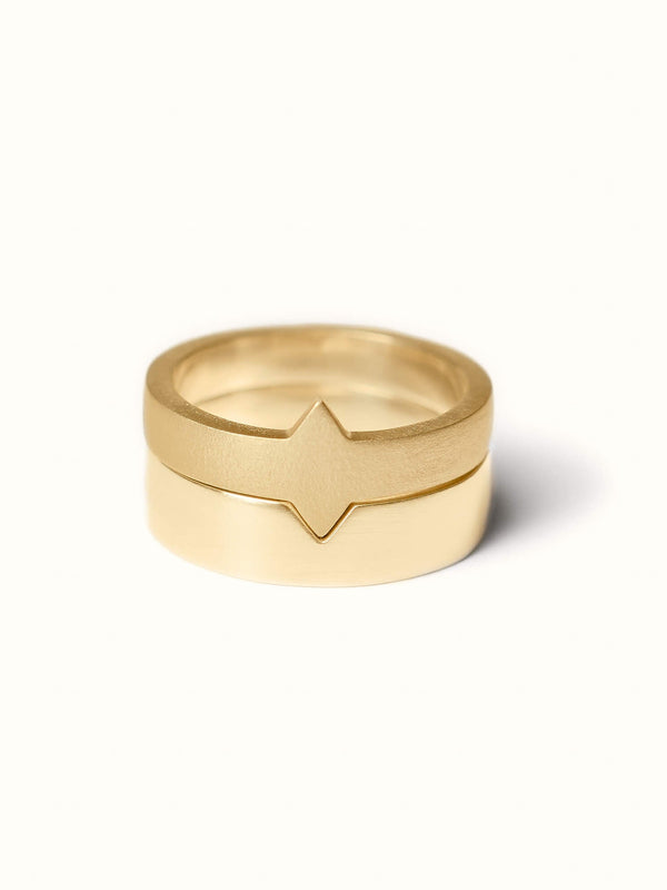 Òr Aon and Dhà ring set 9ct gold - Tarska Jewellery