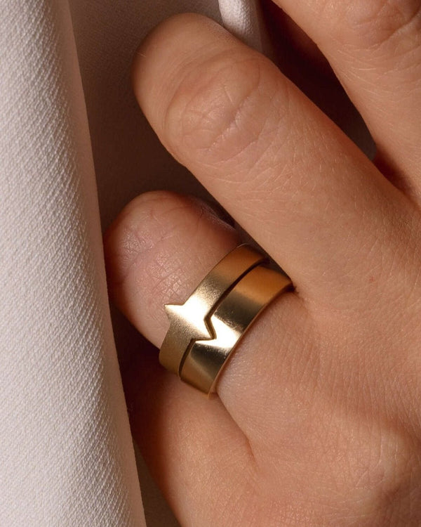 Òr Aon and Dhà ring set 9ct gold - Tarska Jewellery