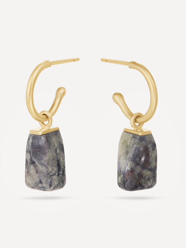 Skye Marble Drop Earrings 9ct Gold