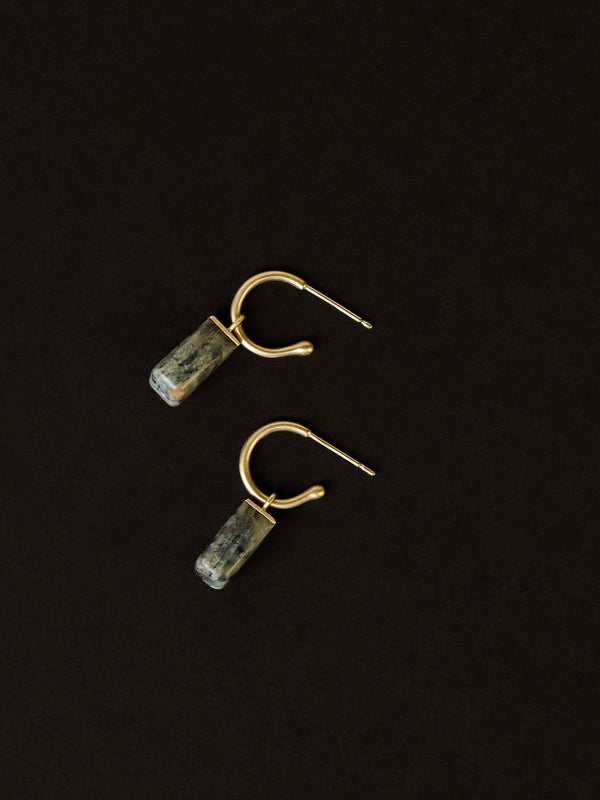 Skye Marble Drop Earrings 9ct Gold