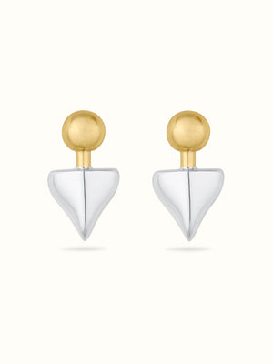 Saorsa Drop Studs 9ct Gold and Silver - Tarska Jewellery