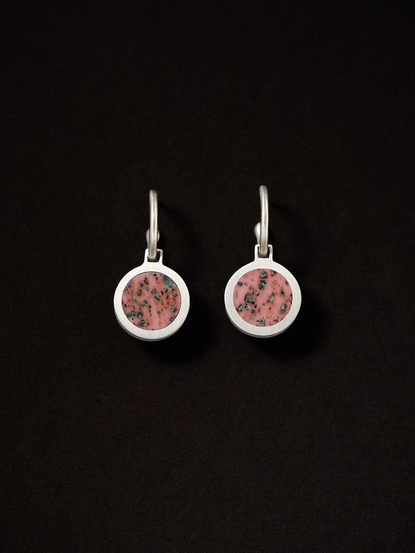 Isla Rosa Marble drop earrings silver - Tarska Jewellery