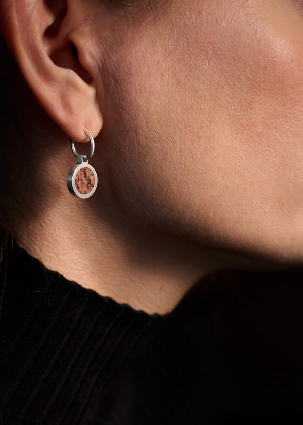 Isla Rosa Marble drop earrings silver - Tarska Jewellery