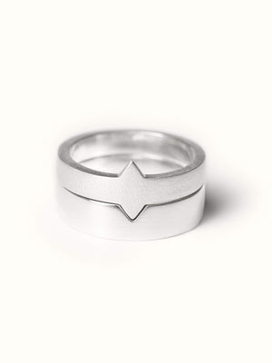 Òr Aon and Dhà Ring Set Silver - Tarska Jewellery